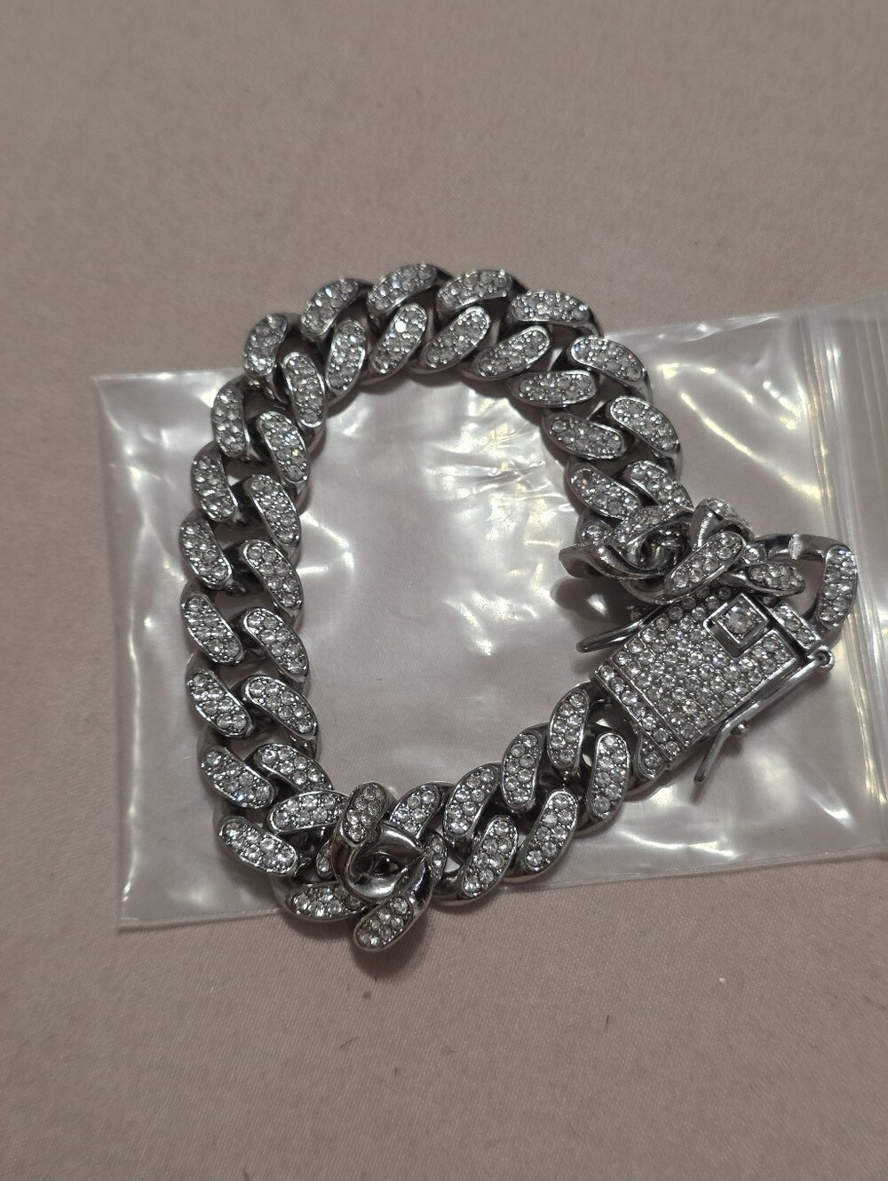 Silver Pavé Cuban Link Bracelet - Sparkling Ice Chain